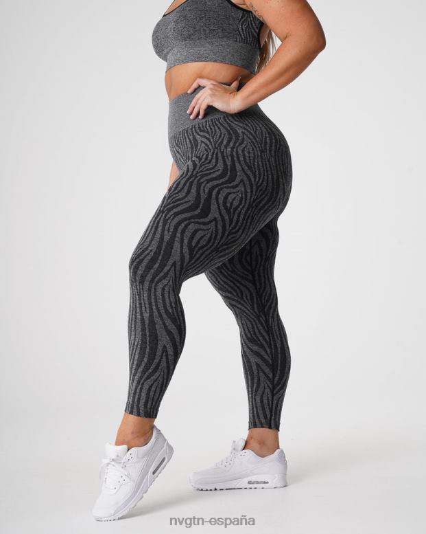 aptitud física mujer NVGTN HB2N2677 negro moteado leggins sin costuras con cebra