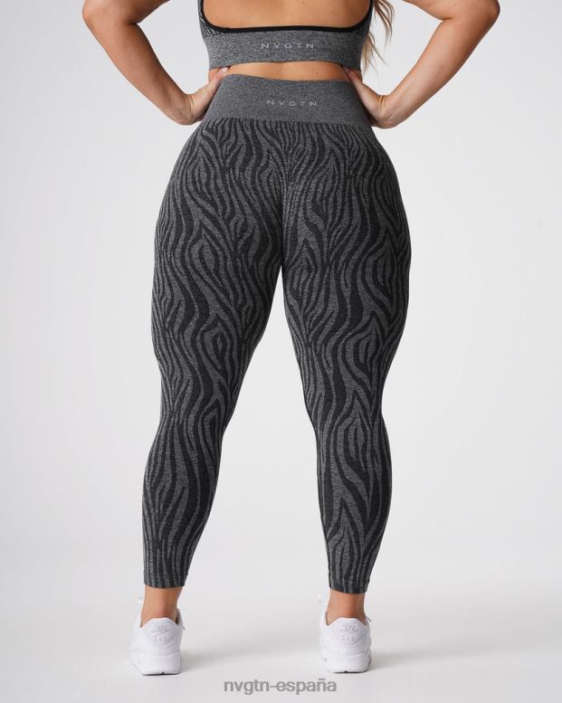 aptitud física mujer NVGTN HB2N2677 negro moteado leggins sin costuras con cebra