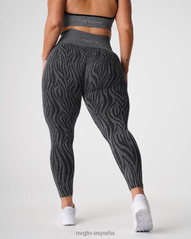 aptitud física mujer NVGTN HB2N2677 negro moteado leggins sin costuras con cebra