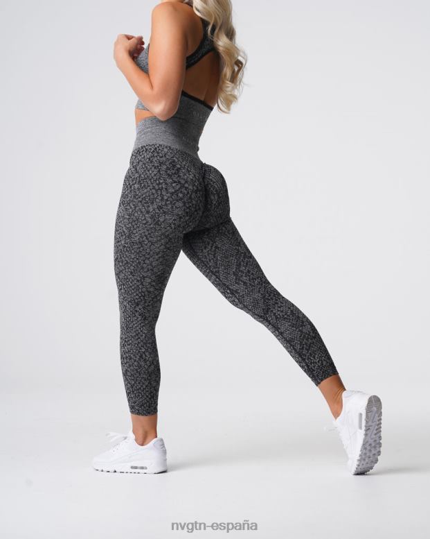 aptitud física mujer NVGTN HB2N2678 negro moteado leggins sin costuras de piel de serpiente