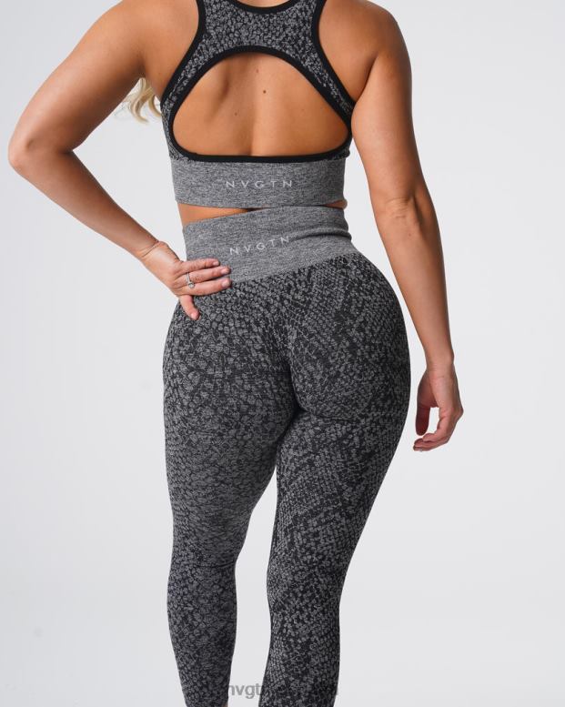 aptitud física mujer NVGTN HB2N2678 negro moteado leggins sin costuras de piel de serpiente