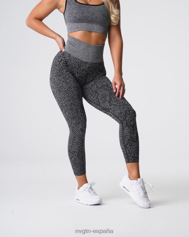 aptitud física mujer NVGTN HB2N2678 negro moteado leggins sin costuras de piel de serpiente