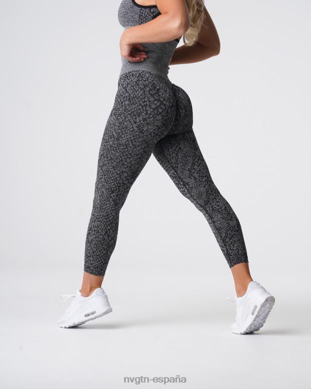 aptitud física mujer NVGTN HB2N2678 negro moteado leggins sin costuras de piel de serpiente