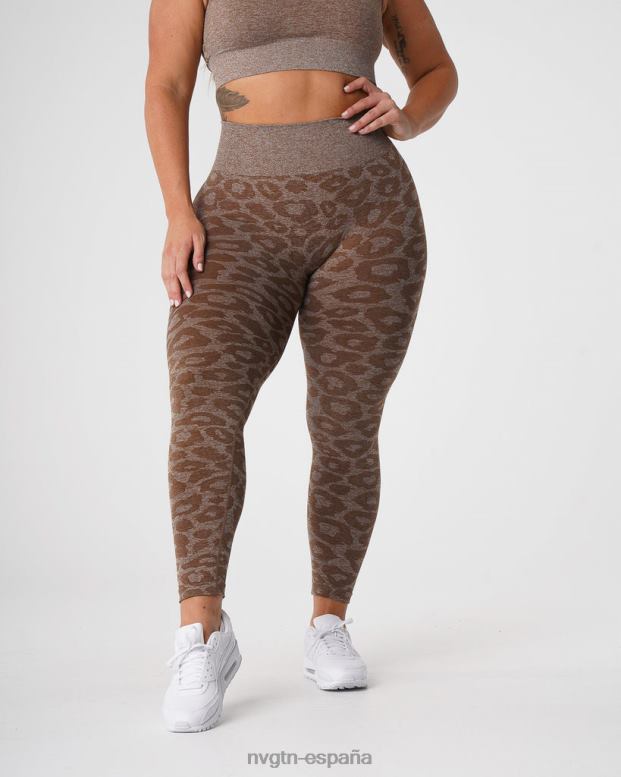 aptitud física mujer NVGTN HB2N2679 moca leggins sin costuras de leopardo