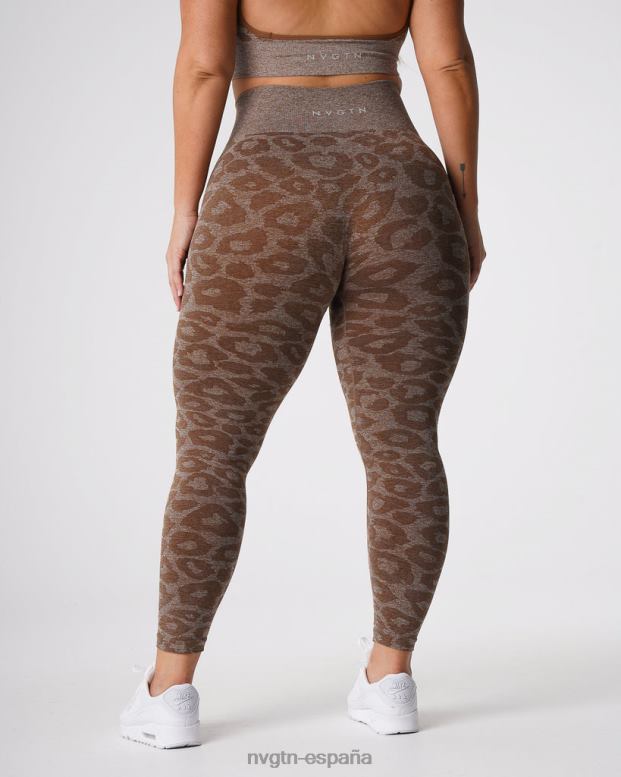 aptitud física mujer NVGTN HB2N2679 moca leggins sin costuras de leopardo