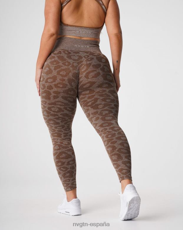 aptitud física mujer NVGTN HB2N2679 moca leggins sin costuras de leopardo