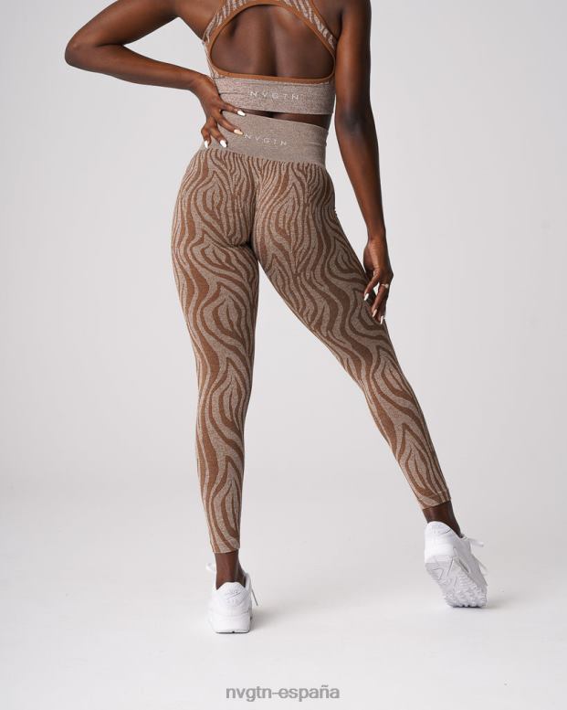 aptitud física mujer NVGTN HB2N2680 moca leggins sin costuras con cebra