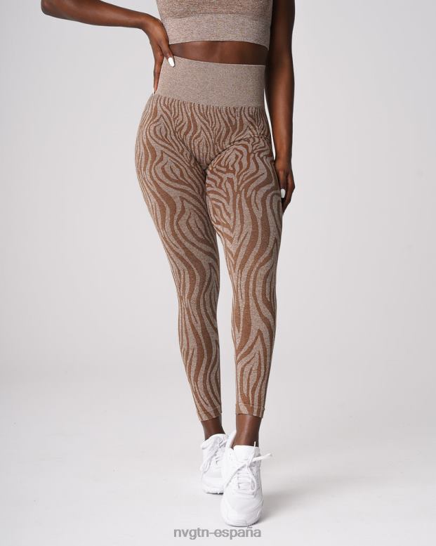 aptitud física mujer NVGTN HB2N2680 moca leggins sin costuras con cebra
