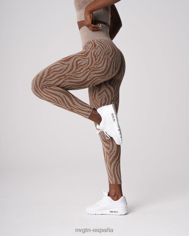 aptitud física mujer NVGTN HB2N2680 moca leggins sin costuras con cebra