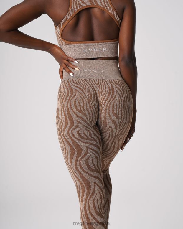 aptitud física mujer NVGTN HB2N2680 moca leggins sin costuras con cebra