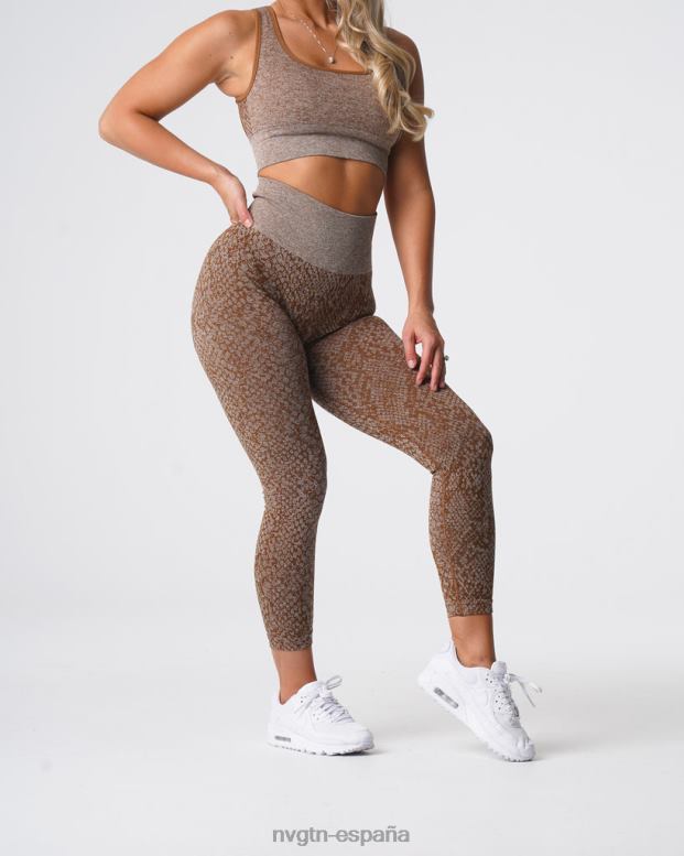 aptitud física mujer NVGTN HB2N2681 moca leggins sin costuras de piel de serpiente