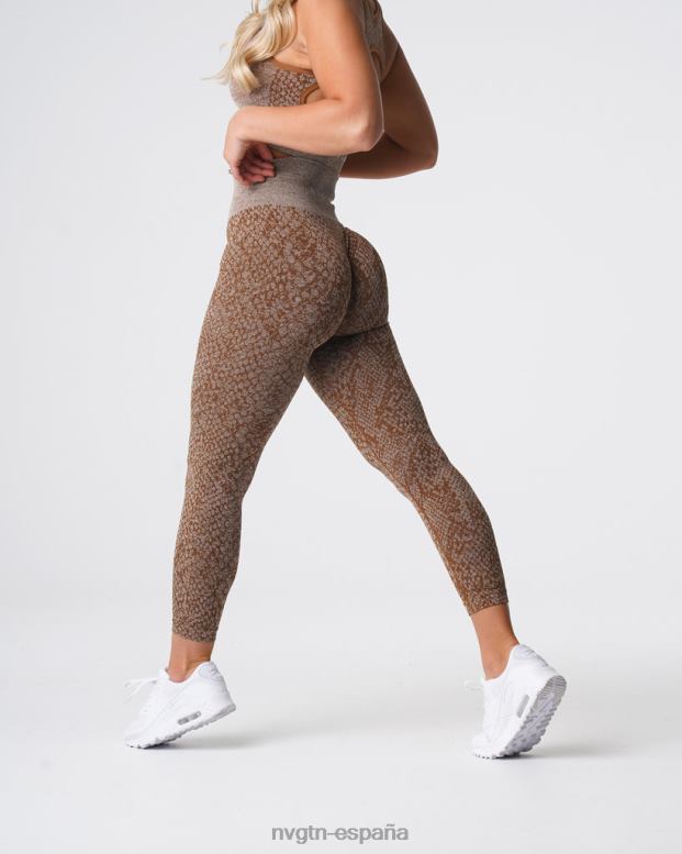 aptitud física mujer NVGTN HB2N2681 moca leggins sin costuras de piel de serpiente