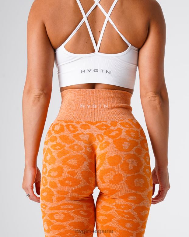 aptitud física mujer NVGTN HB2N2682 naranja quemada leggins sin costuras de leopardo