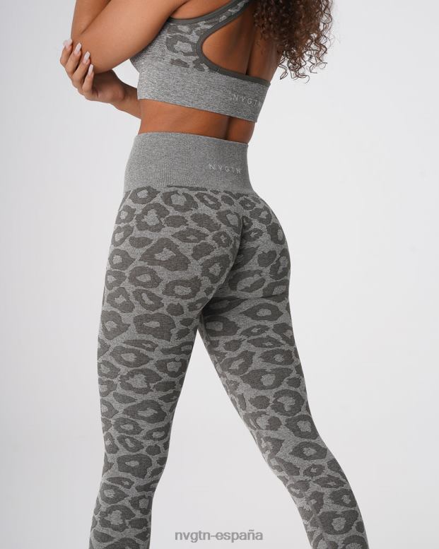 aptitud física mujer NVGTN HB2N2685 verde caqui leggins sin costuras de leopardo