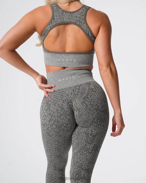 aptitud física mujer NVGTN HB2N2686 verde caqui leggins sin costuras de piel de serpiente