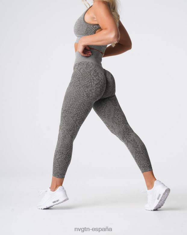 aptitud física mujer NVGTN HB2N2686 verde caqui leggins sin costuras de piel de serpiente