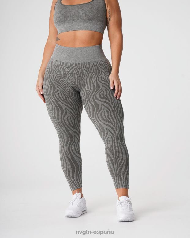 aptitud física mujer NVGTN HB2N2687 verde caqui leggins sin costuras con cebra
