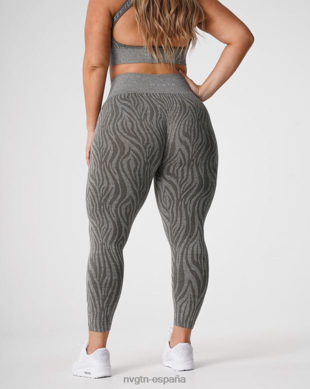 aptitud física mujer NVGTN HB2N2687 verde caqui leggins sin costuras con cebra