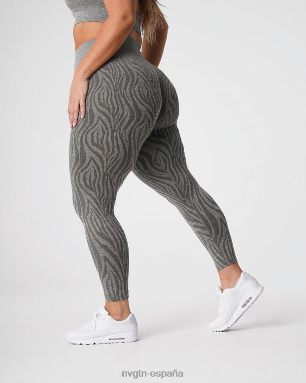 aptitud física mujer NVGTN HB2N2687 verde caqui leggins sin costuras con cebra