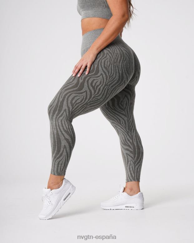 aptitud física mujer NVGTN HB2N2687 verde caqui leggins sin costuras con cebra
