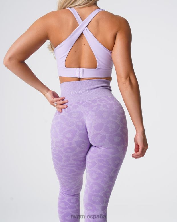 aptitud física mujer NVGTN HB2N2688 lila leggins sin costuras de leopardo