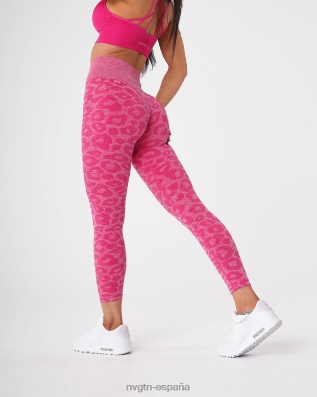 aptitud física mujer NVGTN HB2N2689 fucsia leggins sin costuras de leopardo