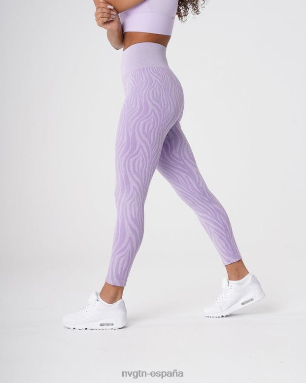 aptitud física mujer NVGTN HB2N2690 lila leggins sin costuras con cebra