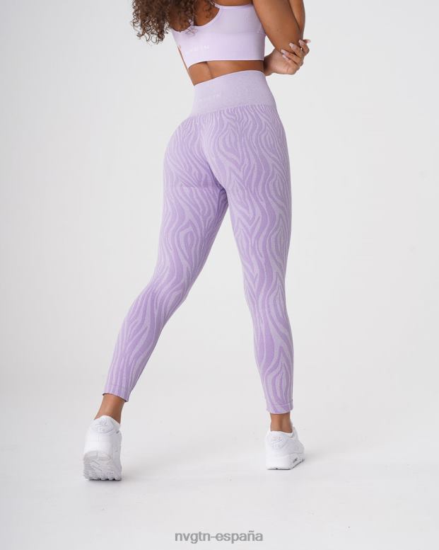 aptitud física mujer NVGTN HB2N2690 lila leggins sin costuras con cebra