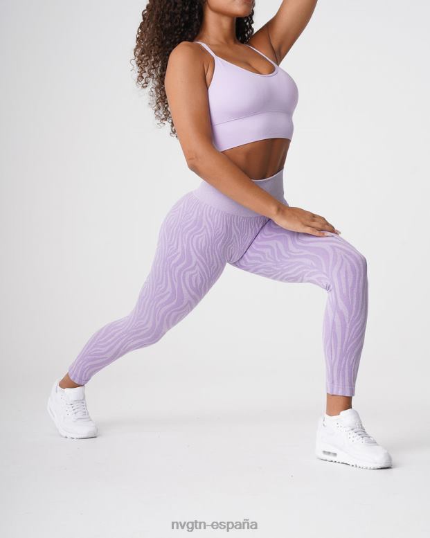 aptitud física mujer NVGTN HB2N2690 lila leggins sin costuras con cebra