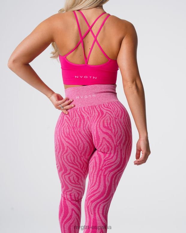 aptitud física mujer NVGTN HB2N2691 fucsia leggins sin costuras con cebra