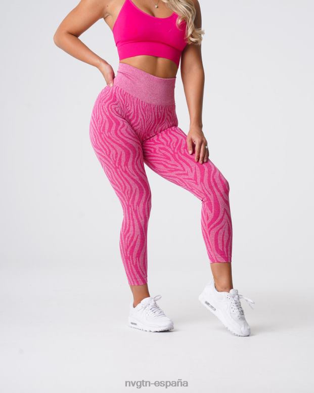aptitud física mujer NVGTN HB2N2691 fucsia leggins sin costuras con cebra