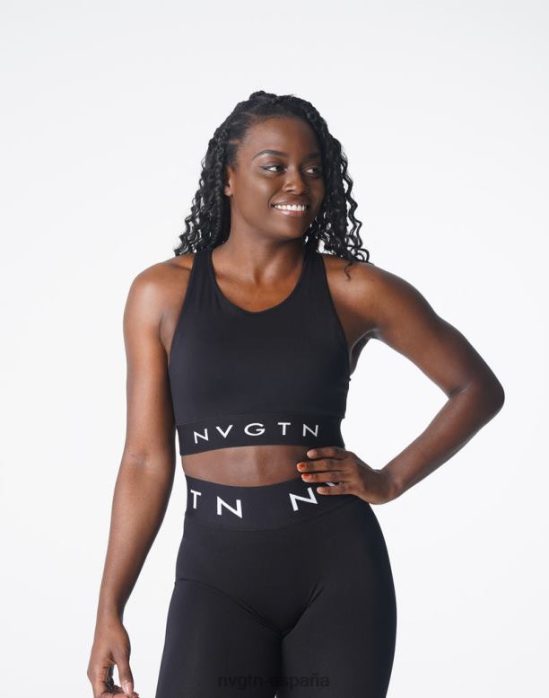 aptitud física mujer NVGTN HB2N2132 negro sujetador deportivo sin costuras trilogy