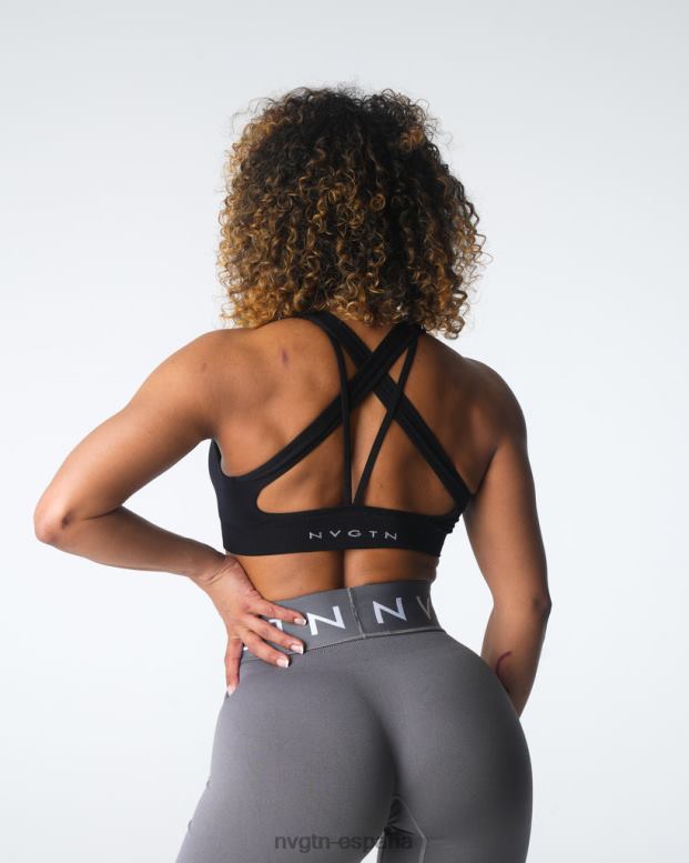 aptitud física mujer NVGTN HB2N213 negro inspirar sujetador sin costuras