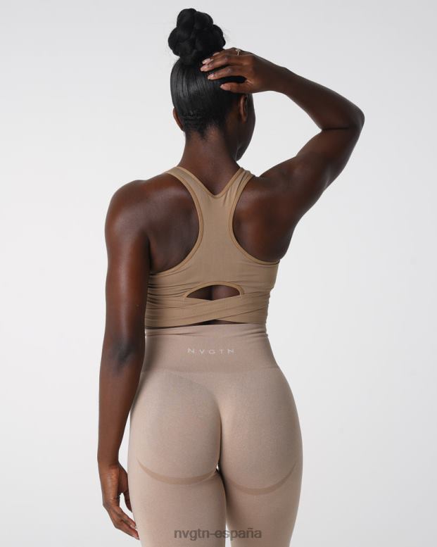 aptitud física mujer NVGTN HB2N2145 beige top tipo sujetador sin costuras esculpido
