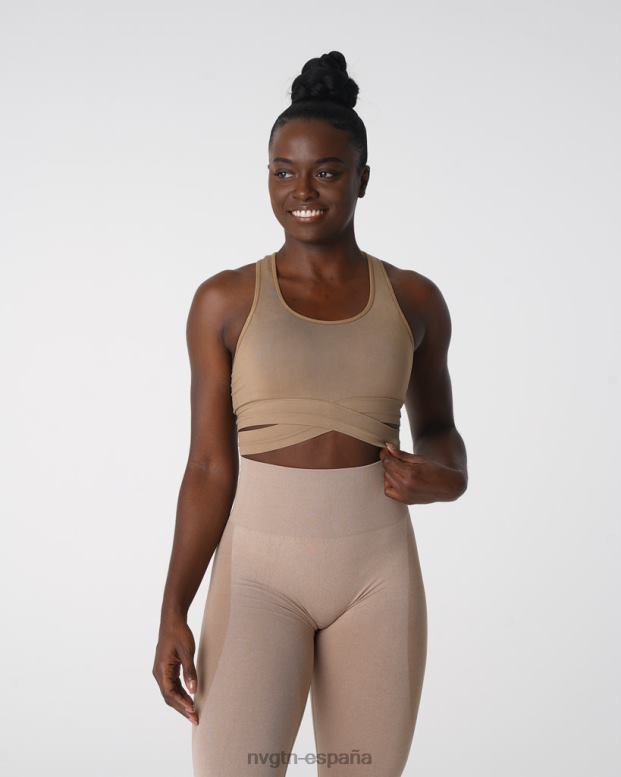 aptitud física mujer NVGTN HB2N2145 beige top tipo sujetador sin costuras esculpido