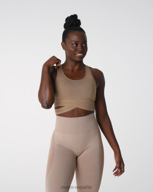 aptitud física mujer NVGTN HB2N2145 beige top tipo sujetador sin costuras esculpido
