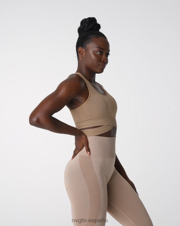 aptitud física mujer NVGTN HB2N2145 beige top tipo sujetador sin costuras esculpido