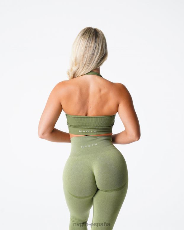 aptitud física mujer NVGTN HB2N2148 prado sujetador halter sin costuras de canalé ilimitado