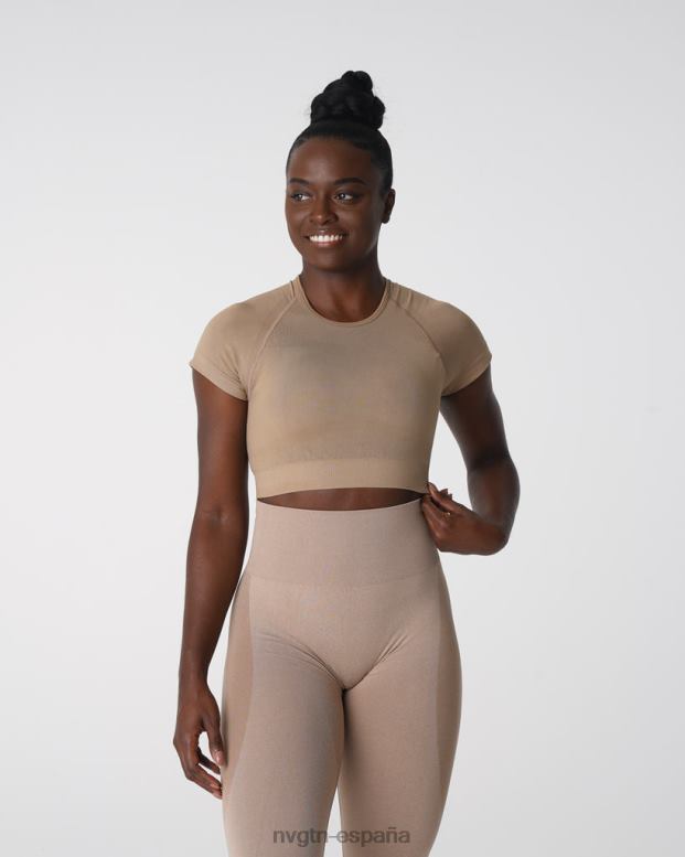 aptitud física mujer NVGTN HB2N2149 beige top tipo sujetador sin costuras vórtex