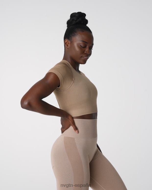 aptitud física mujer NVGTN HB2N2149 beige top tipo sujetador sin costuras vórtex
