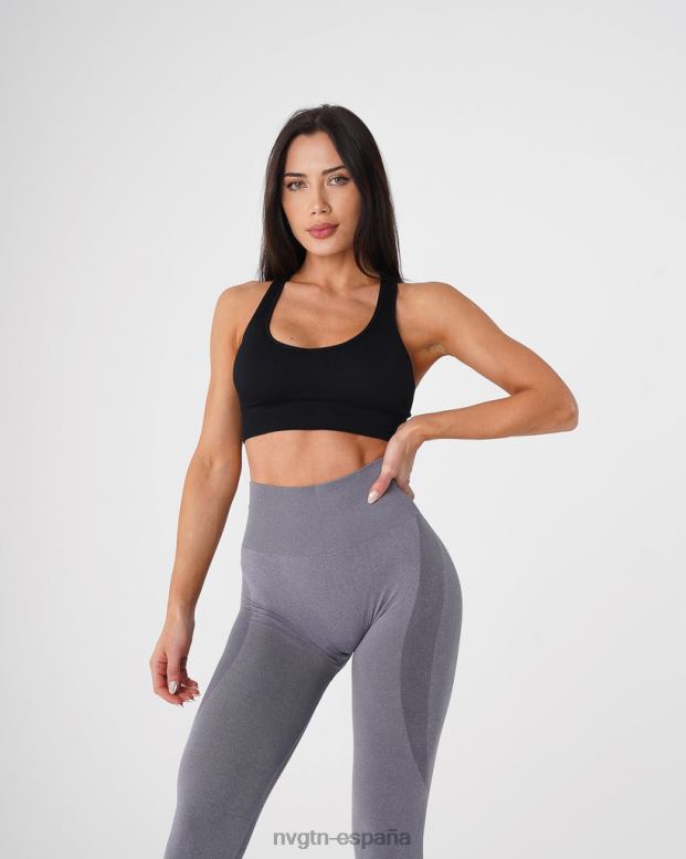 aptitud física mujer NVGTN HB2N2158 negro sujetador sin costuras de canalé galaxy