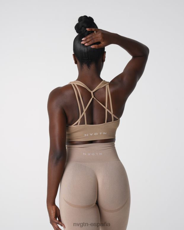 aptitud física mujer NVGTN HB2N2160 beige sujetador sin costuras de canalé galaxy