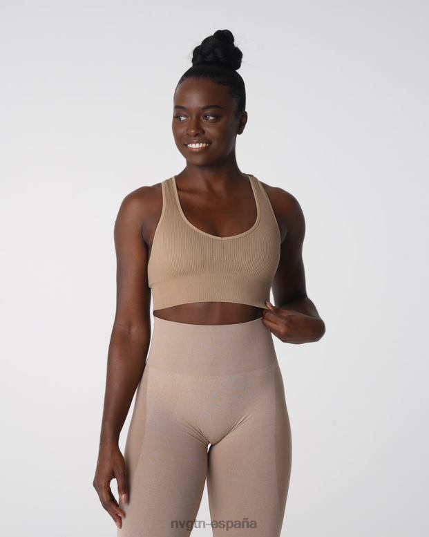 aptitud física mujer NVGTN HB2N2160 beige sujetador sin costuras de canalé galaxy