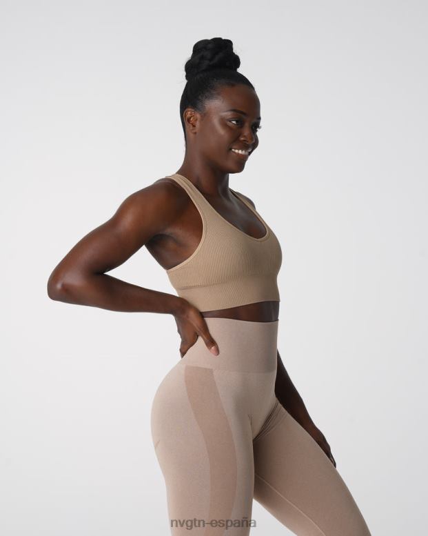 aptitud física mujer NVGTN HB2N2160 beige sujetador sin costuras de canalé galaxy