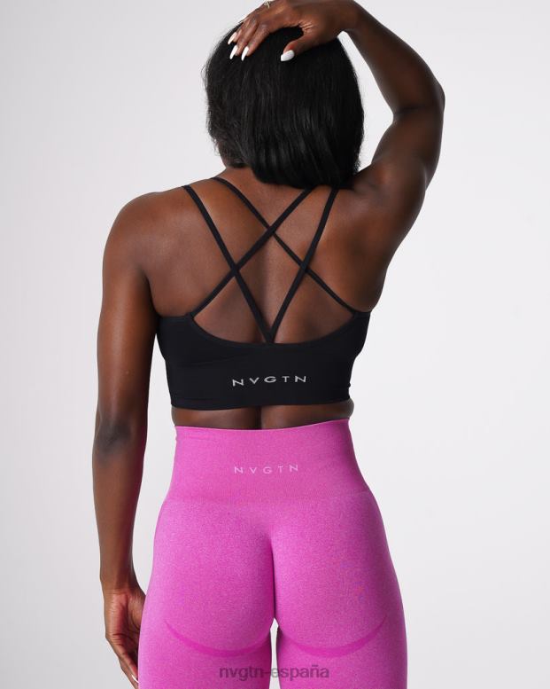 aptitud física mujer NVGTN HB2N2162 negro sujetador sin costuras florecer