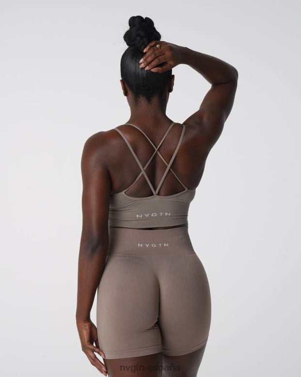 aptitud física mujer NVGTN HB2N2164 gris pardo sujetador sin costuras florecer