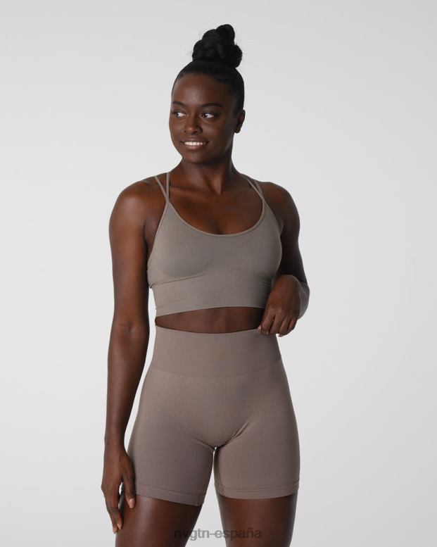 aptitud física mujer NVGTN HB2N2164 gris pardo sujetador sin costuras florecer