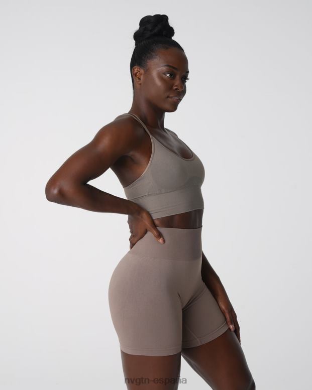 aptitud física mujer NVGTN HB2N2164 gris pardo sujetador sin costuras florecer