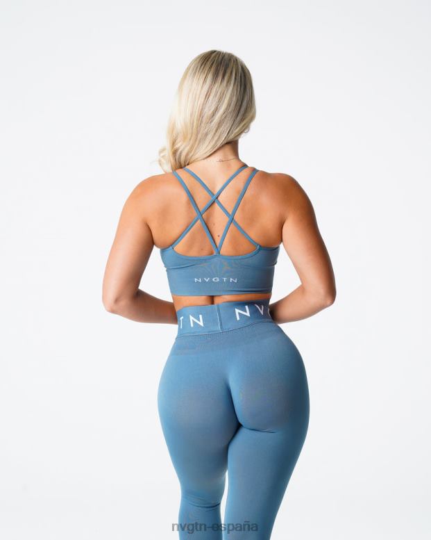 aptitud física mujer NVGTN HB2N2165 piedra azul sujetador sin costuras florecer