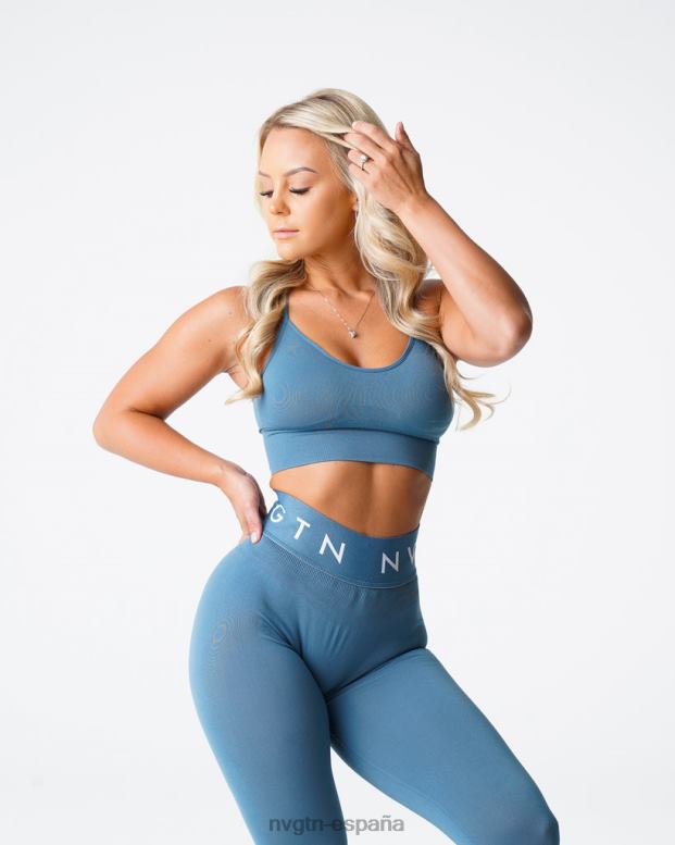 aptitud física mujer NVGTN HB2N2165 piedra azul sujetador sin costuras florecer